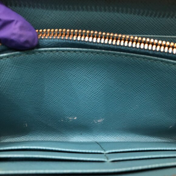 Prada Blue Zip Around Long Wallet Sku#84136 (Gently used) - Picture 13 of 15